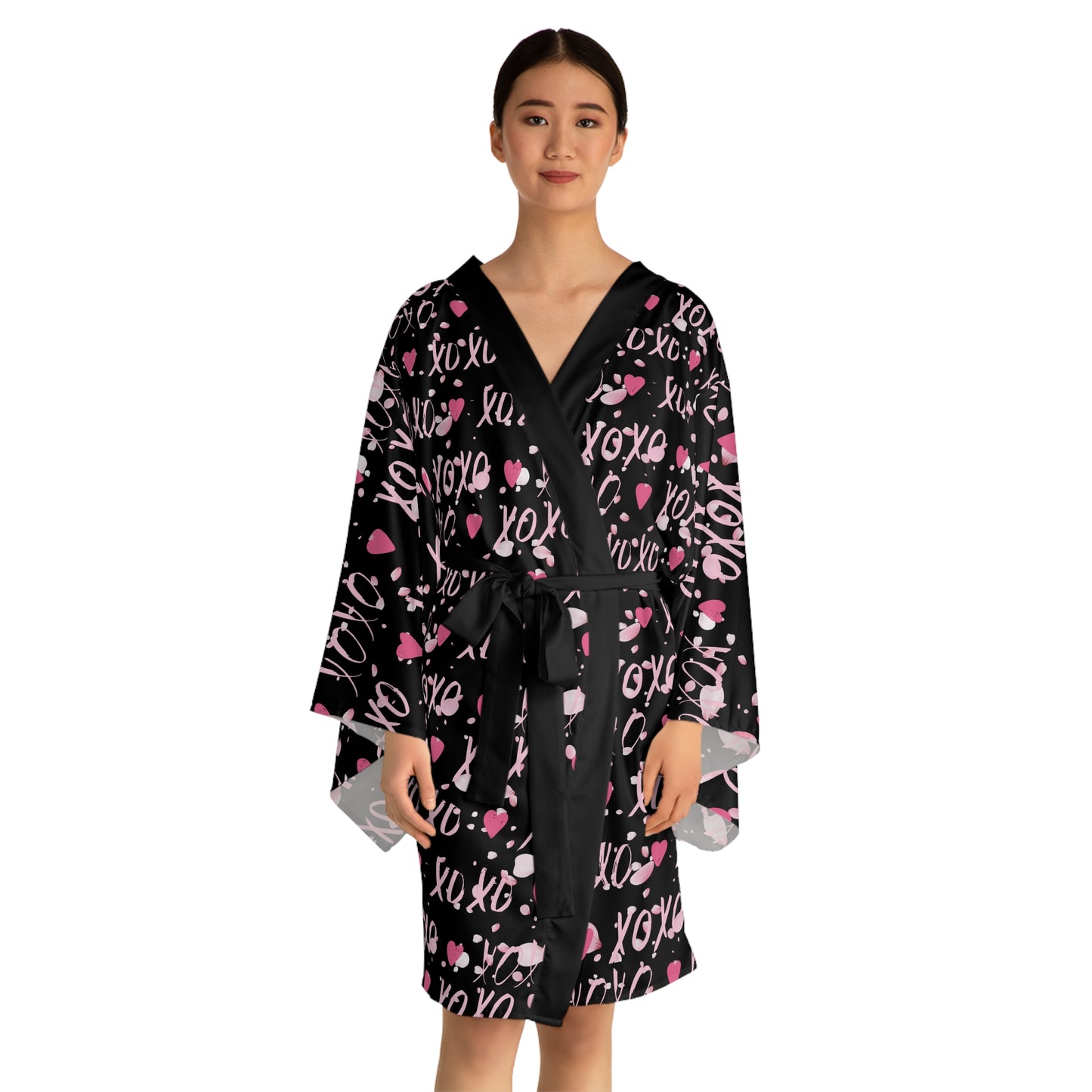 XOXO Long Sleeve Kimono Robe