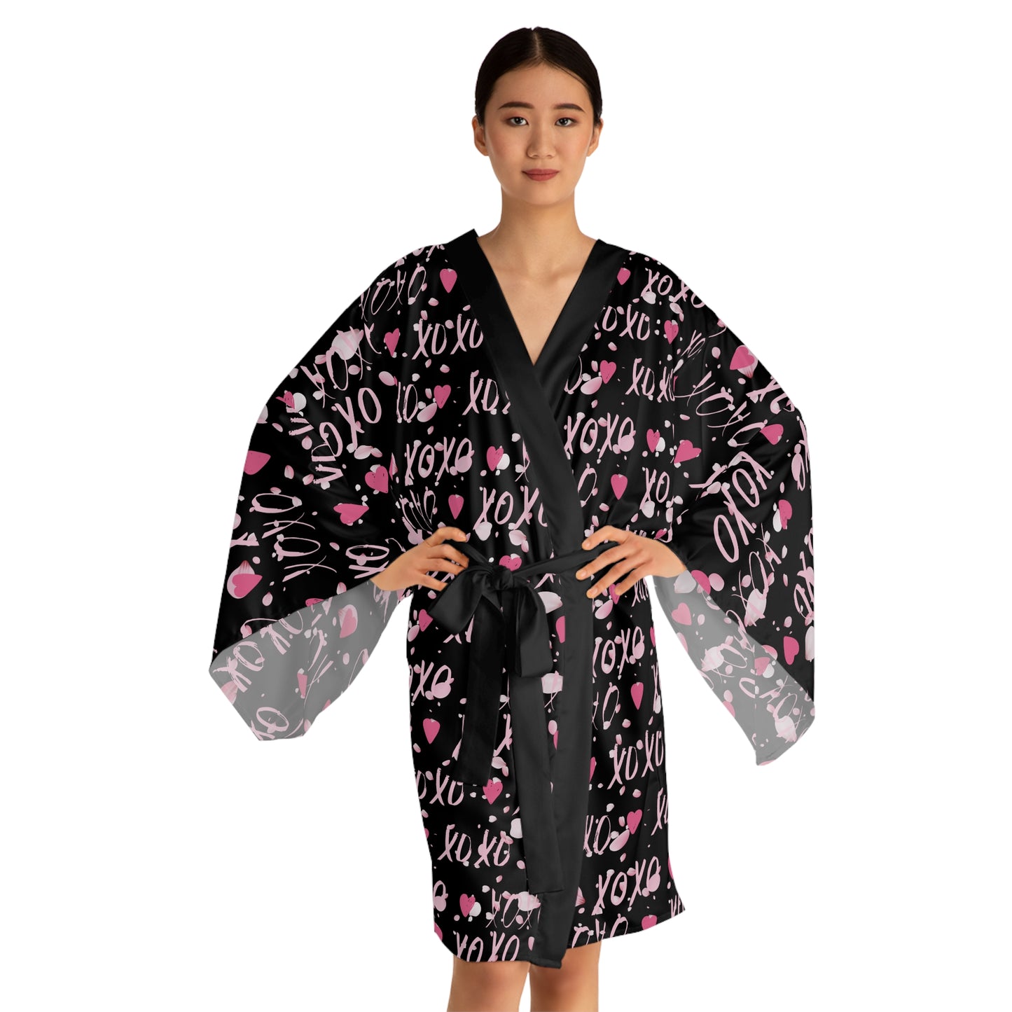 XOXO Long Sleeve Kimono Robe